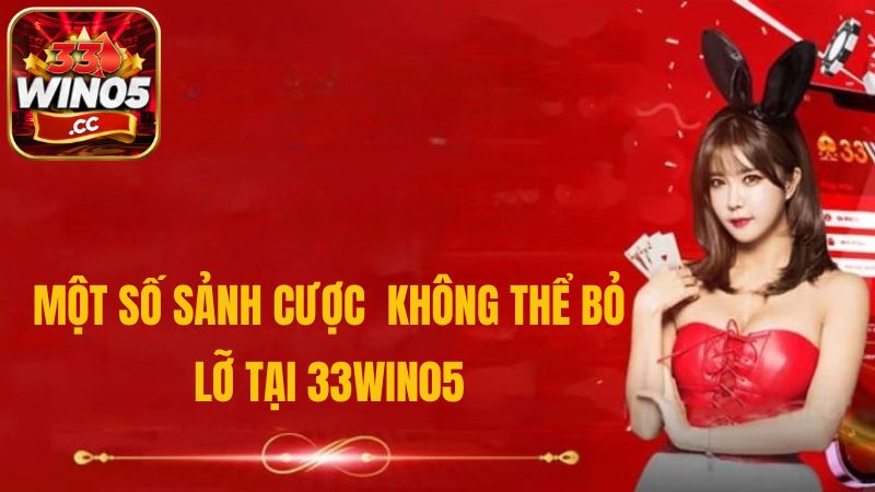 Một số sảnh cược không thể bỏ lỡ tại 33win05